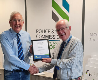 Independent Custody Visitor Rick Parry and PCC Giles Orpen Smellie