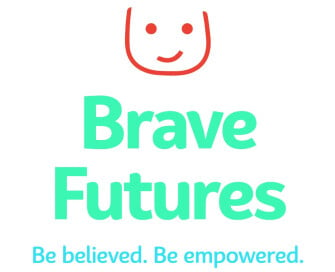 Brave Futures Logo with strap line Be believed. Be empowered