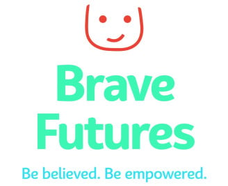 Brave Futures Logo with strap line Be believed. Be empowered