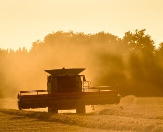 Combine harvester in Salhouse