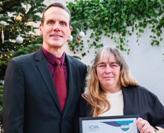 ICVA Awards - Simon Atherton and Great Yarmouth Co-ordinator Tracey Matthews