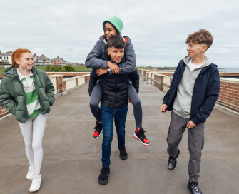 Teenagers hanging out UK