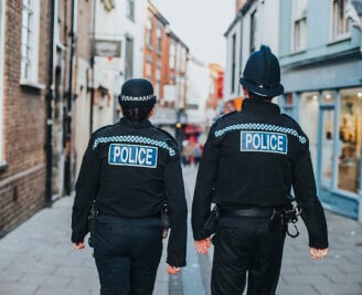 Two police officers on patrol