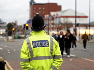 Police officer on patrol